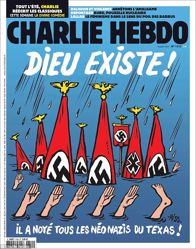  Charlie Hebdo: «Ο Θεός έπνιξε όλους τους νεοναζί του Τέξας»!