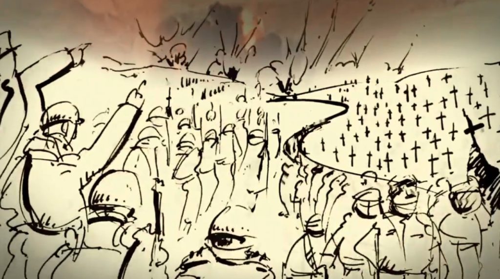 «Η μπουρζουαζία έχει ανάγκη από πλήθος σταυρούς...» - "Για τη σφαγή" / Videoart του ζωγράφου Τάκη Βαρελά