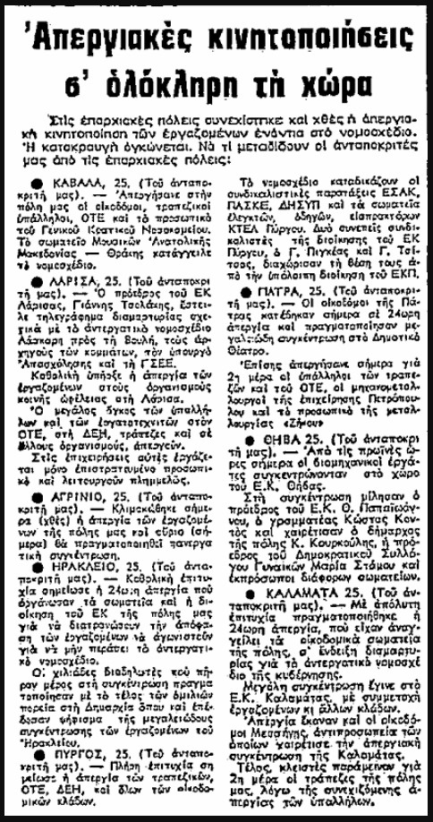 «Δεν θα επιτρέψομεν την πάλην των τάξεων»! – Όταν ξαναπροσπάθησαν να καταργήσουν το δικαίωμα στην απεργία