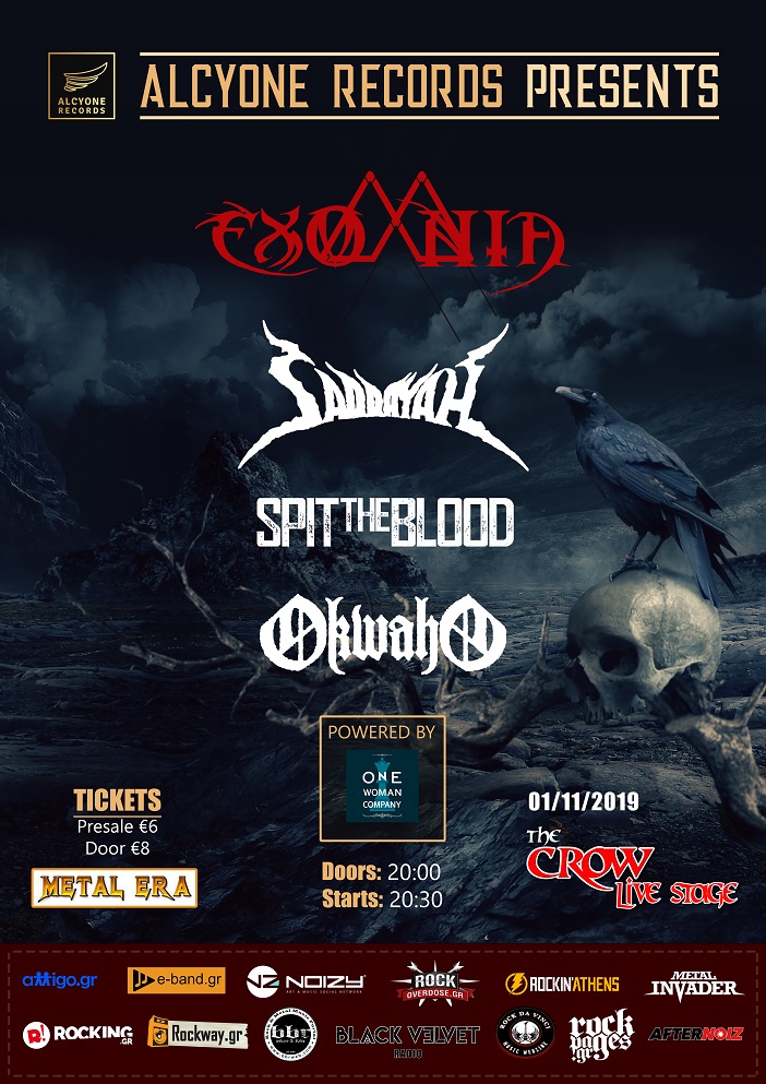 Exomnia, Saddayah, Spit the Blood, Okwaho ζωντανά στη σκηνή του Crow